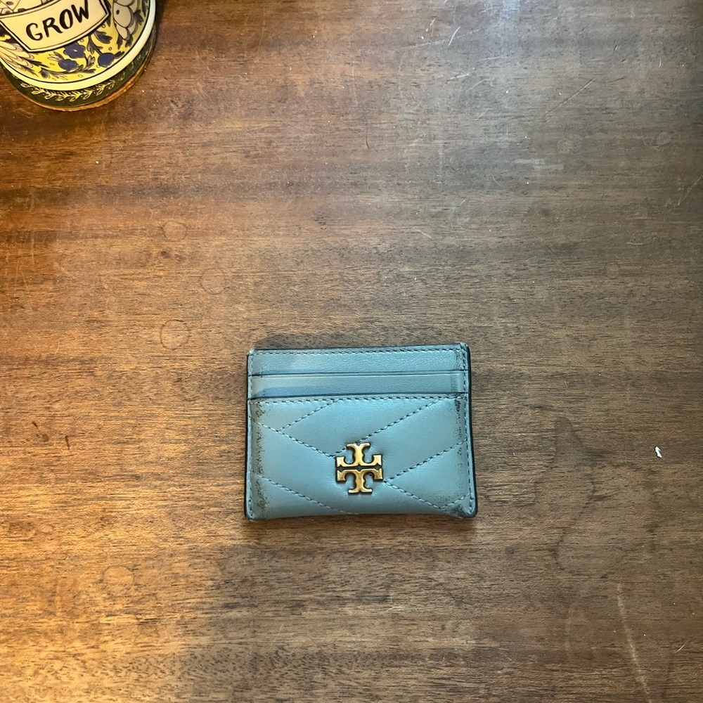 Tory Burch Kira Chevron, Leather Card Case,  Rainwater